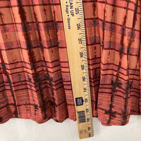 Lisa Rinna size 1X Red Black Abstract Print Soft Flowy Side Zip Midi Skirt - Picture 8 of 11